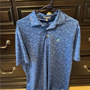 Peter Millar x Swag Golf Fish Camo Blue Polo Shirt